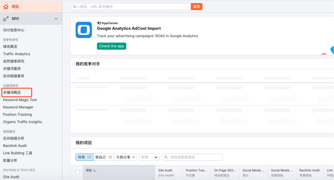干货 | 推荐一款运营人都在用的调研工具(SEMrush)